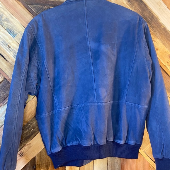 Mixed Blues | Blue Gen Leather Bomber Jacket | M - Picture 4 of 14